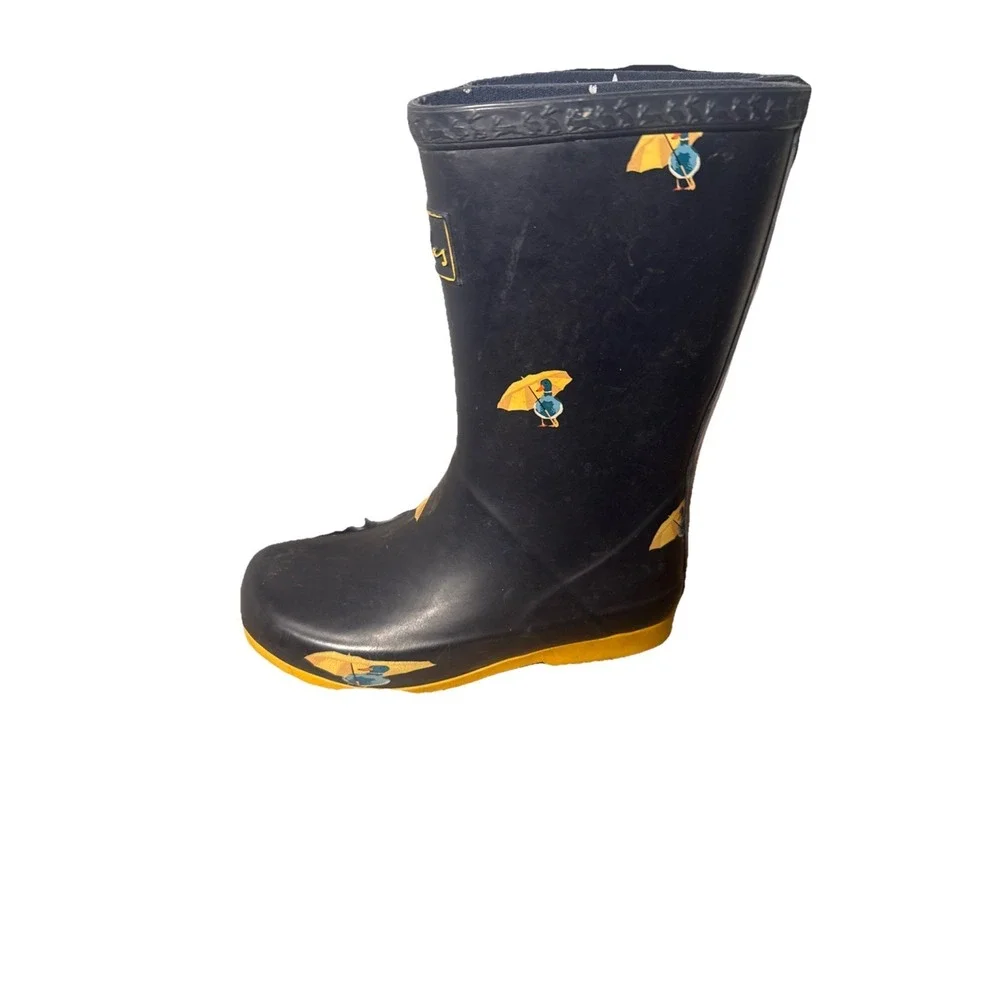 Joules Kids Rain Boots Blue Duck Umbrella Print Waterproof Unisex Size 11